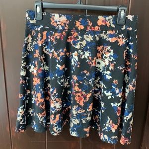Black floral skirt